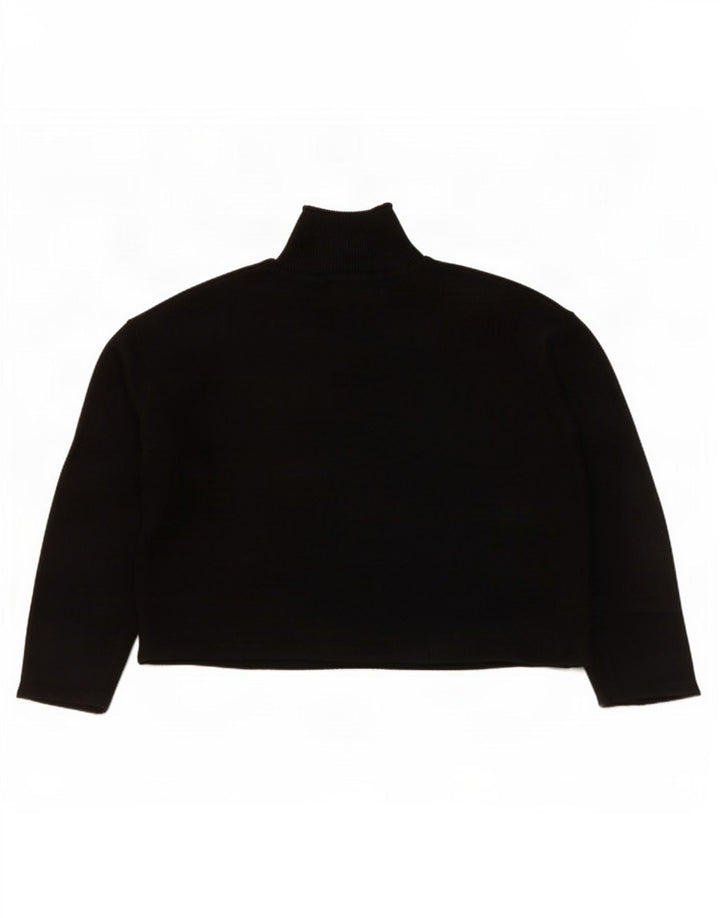 Maglione corto oversize con collo dolcevita da donna Zara UK 14 medio nero
