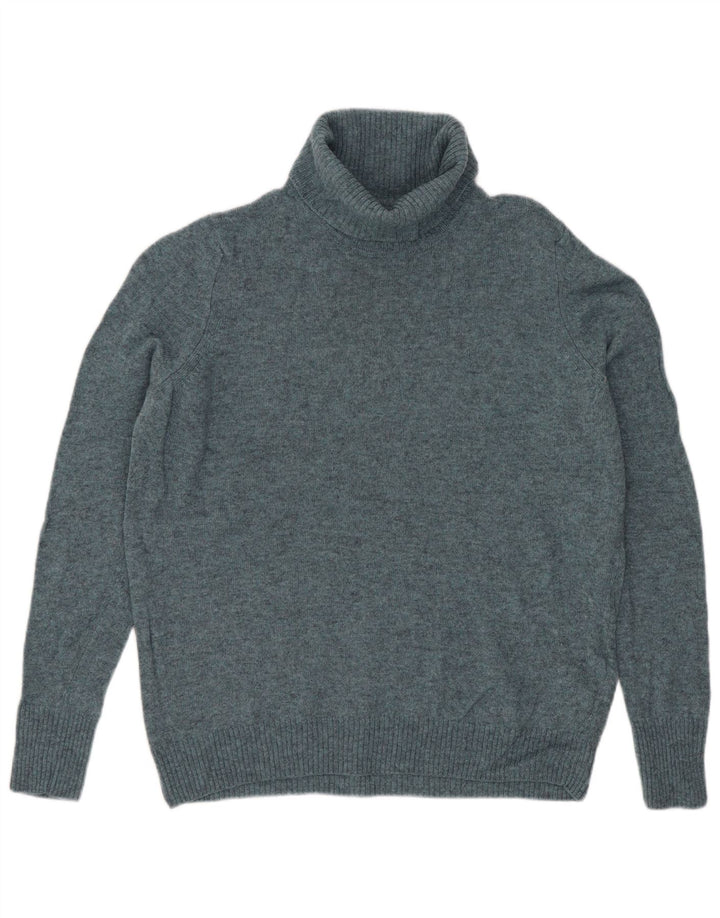 Maglione maglione a collo alto da donna Marks & Spencer UK 14 Lana blu medio