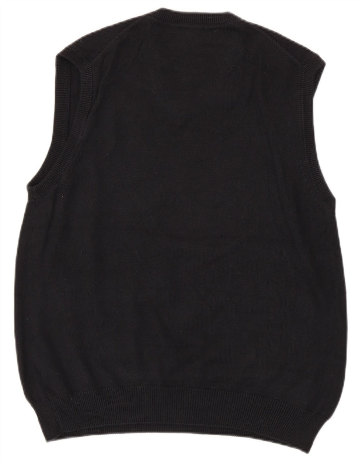 MARKS & SPENCER Mens Regular Fit Vest Tank Top Medium Black Cotton