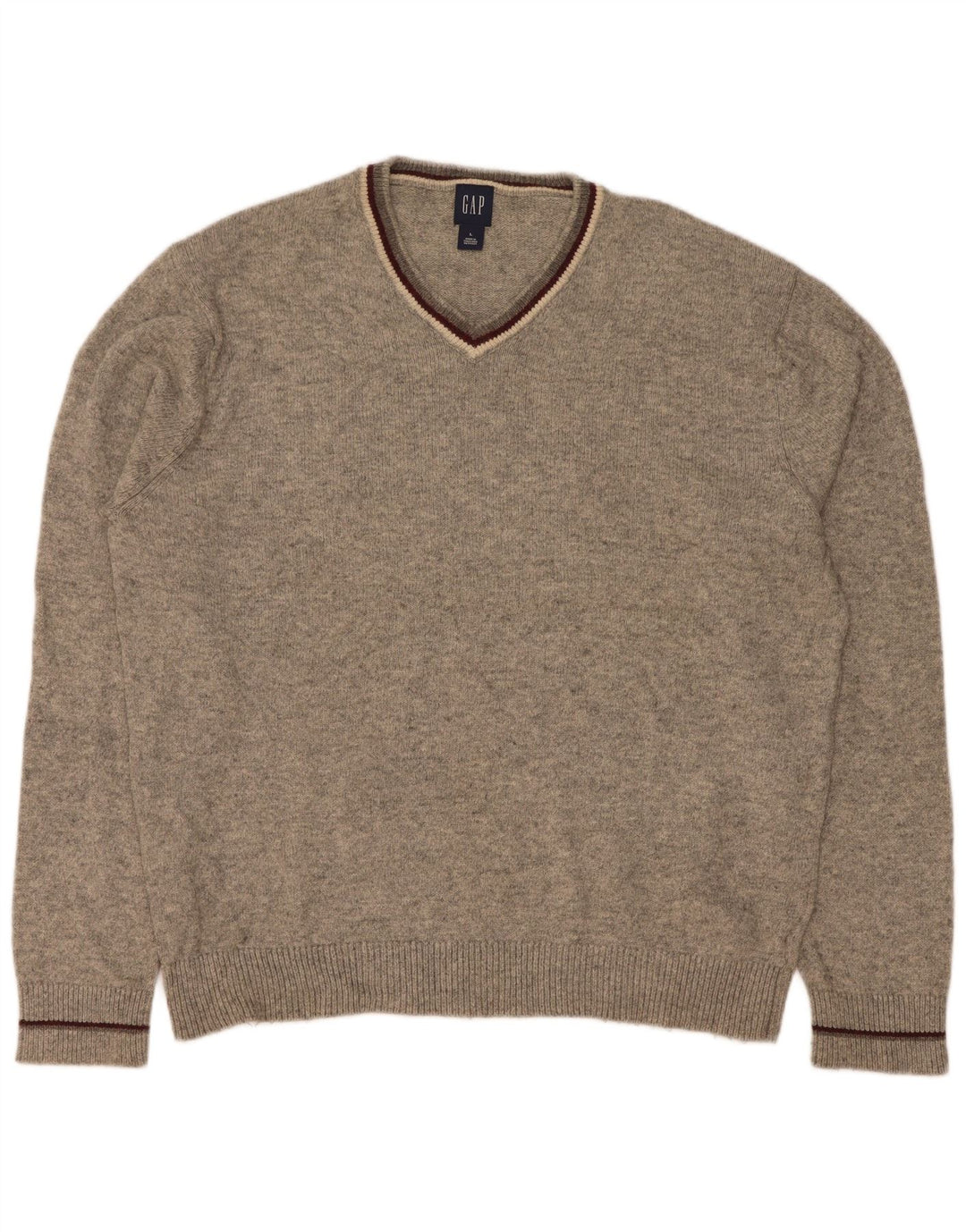 Gap Maglione da uomo con scollo a V, grande cotone chiazzato grigio