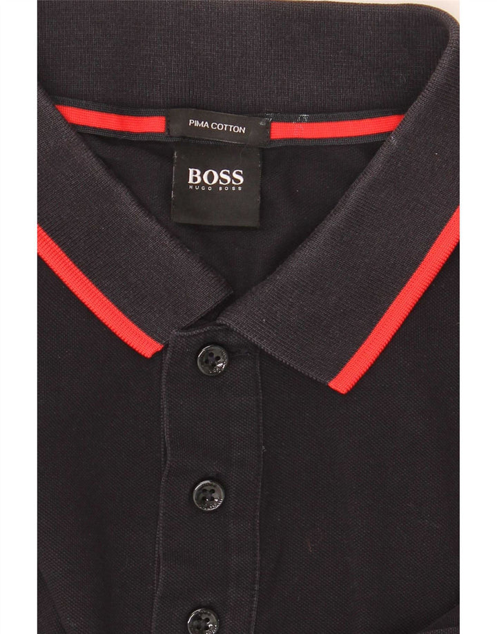 Polo da uomo Hugo Boss XL in cotone nero