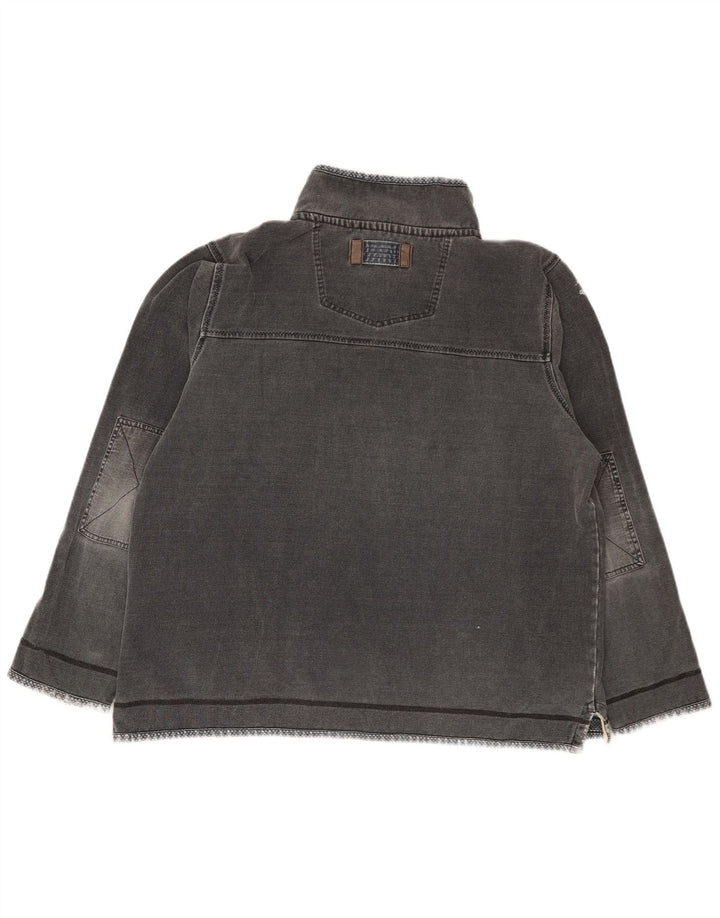 Felpa da uomo con zip e collo Fat Face, maglione XL, cotone grigio