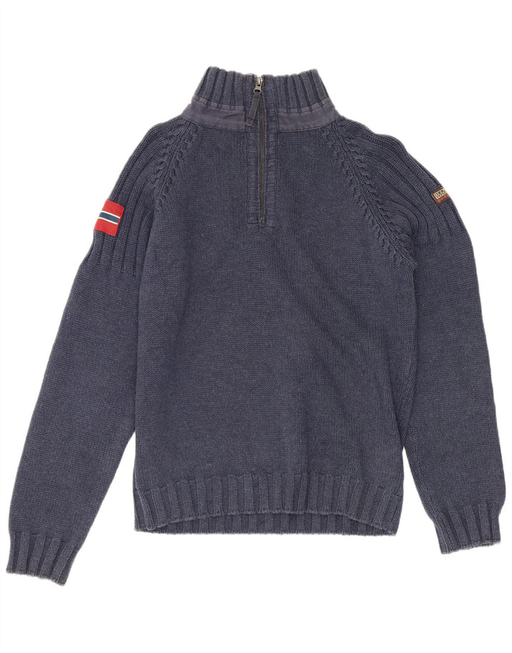 Maglione da uomo con collo con zip Napapijri piccolo in acrilico blu