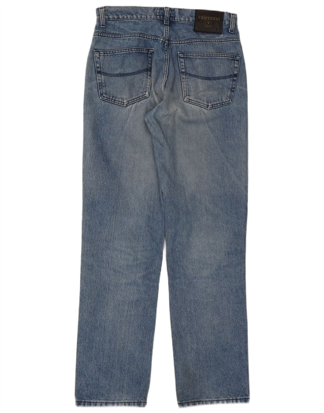 Jeans dritti da uomo Valentino W33 L33 in cotone blu
