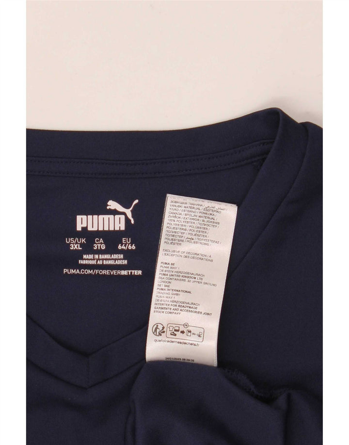 T-shirt da uomo Puma Top 3XL poliestere blu navy