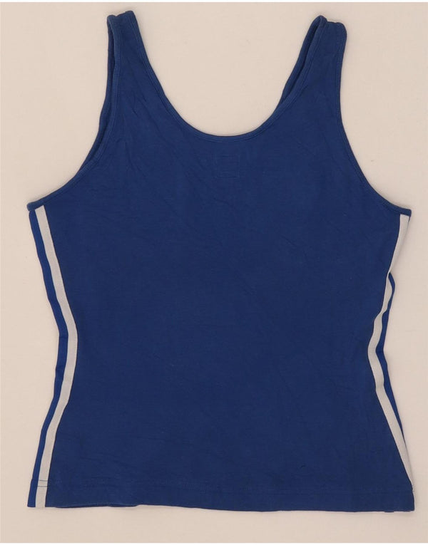 Top corto da donna Adidas UK 10 piccolo cotone blu