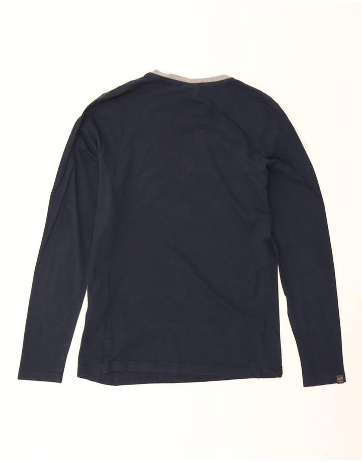 Jack & Jones Top grafico da uomo a maniche lunghe in cotone blu navy medio