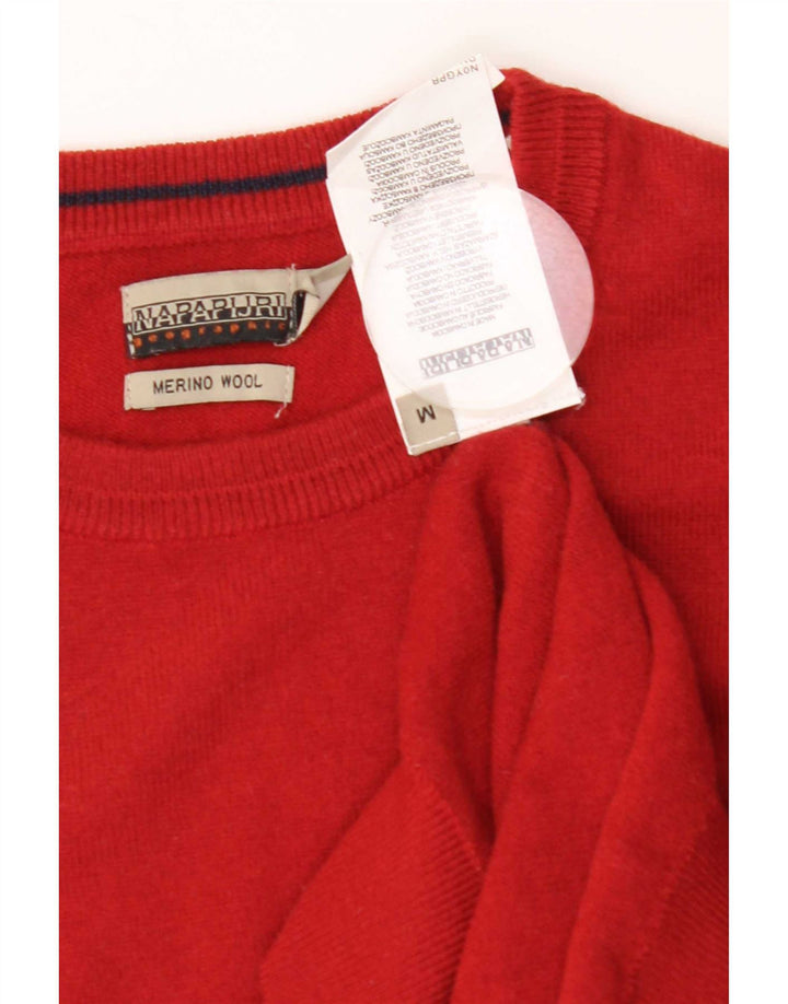 Maglione maglione girocollo da uomo Napapijri rosso medio in lana merino