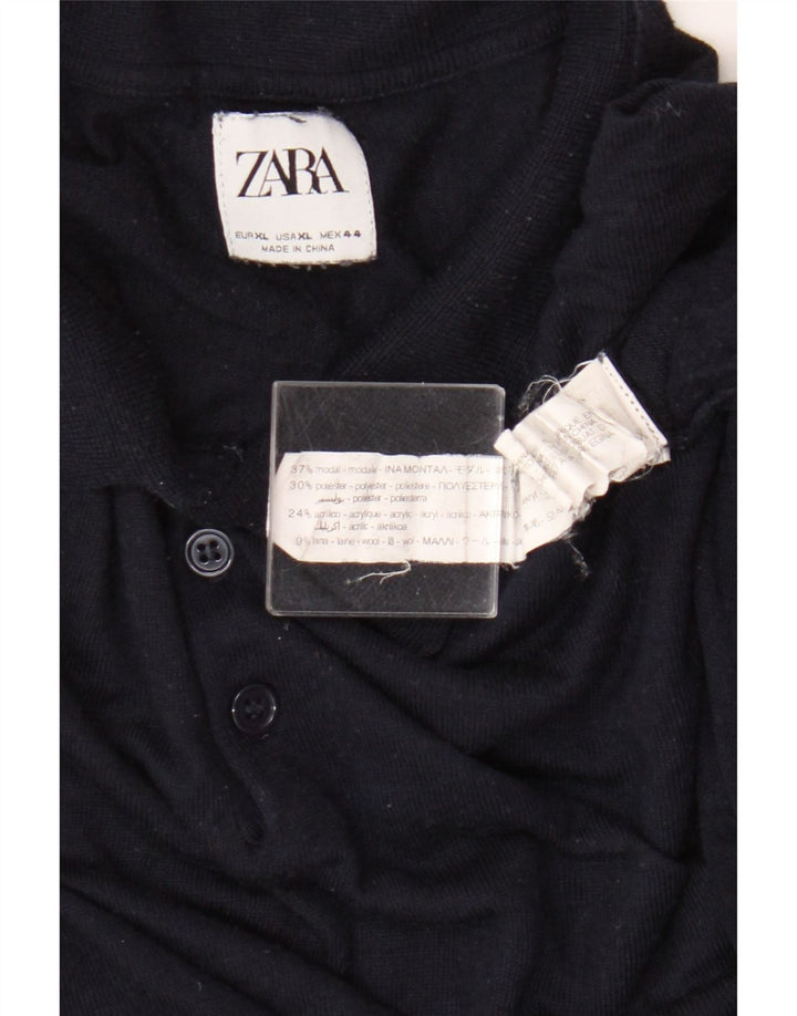 Maglione Zara da uomo con collo alto XL blu navy modal