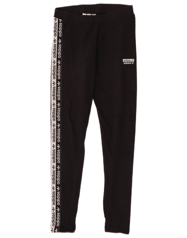 Leggings grafici da donna Adidas UK 10 piccolo cotone color block nero