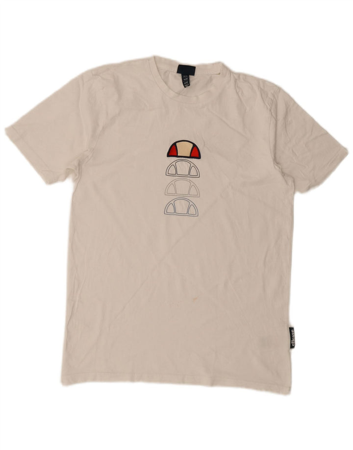 T-shirt grafica da uomo Ellesse Top in cotone bianco medio