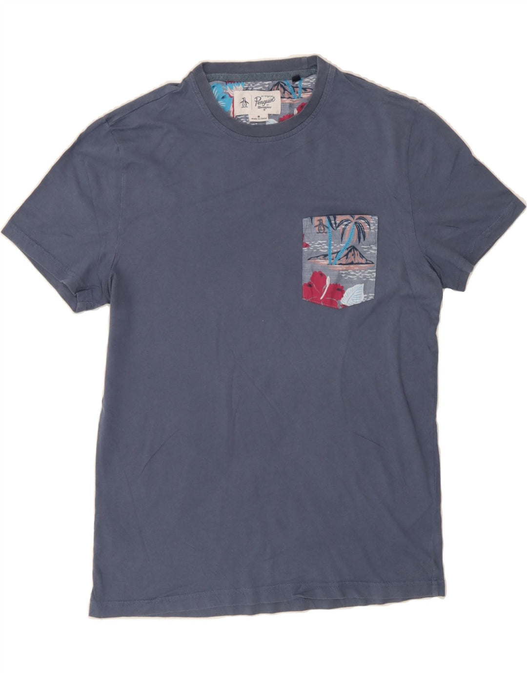 PENGUIN Mens T-Shirt Top Medium Navy Blue Cotton Vintage Penguin and Second-Hand Penguin from Messina Hembry 