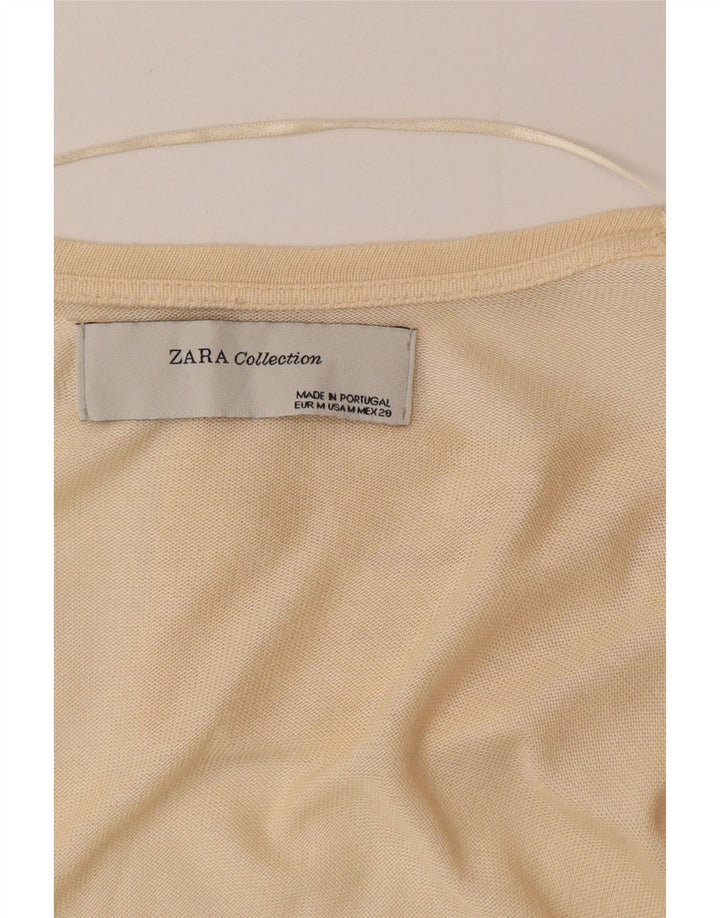 Maglione cardigan lungo da donna Zara UK 12 Beige medio