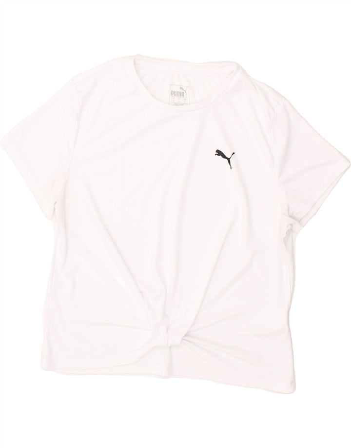 PUMA Womens Crop T-Shirt Top UK 18 XL White Polyester Vintage Puma and Second-Hand Puma from Messina Hembry 