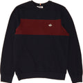LE SHARK Mens Sweatshirt Jumper Small Navy Blue Colourblock Cotton Vintage Le Shark and Second-Hand Le Shark from Messina Hembry 