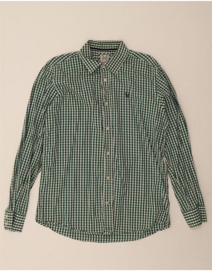 Crew Clothing Camicia da uomo grande in cotone a quadretti verde