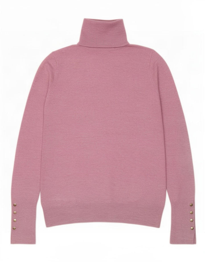 Maglione maglione collo alto da donna Zara UK 10 piccolo rosa
