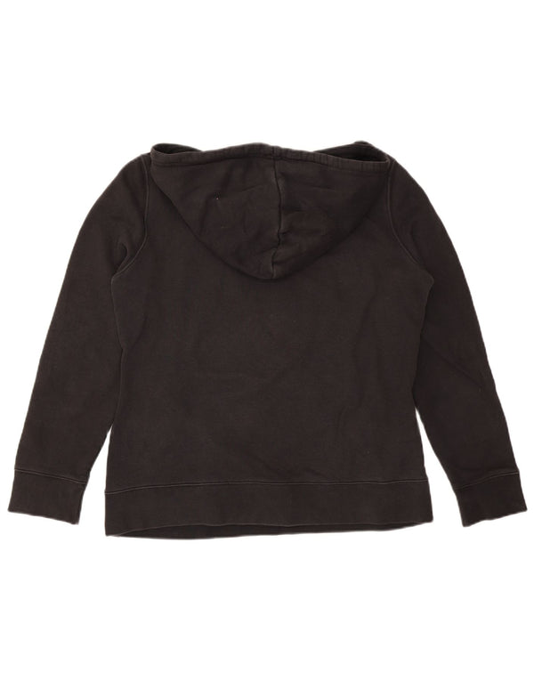 Felpa con cappuccio grafica da donna Adidas UK 14 cotone nero medio