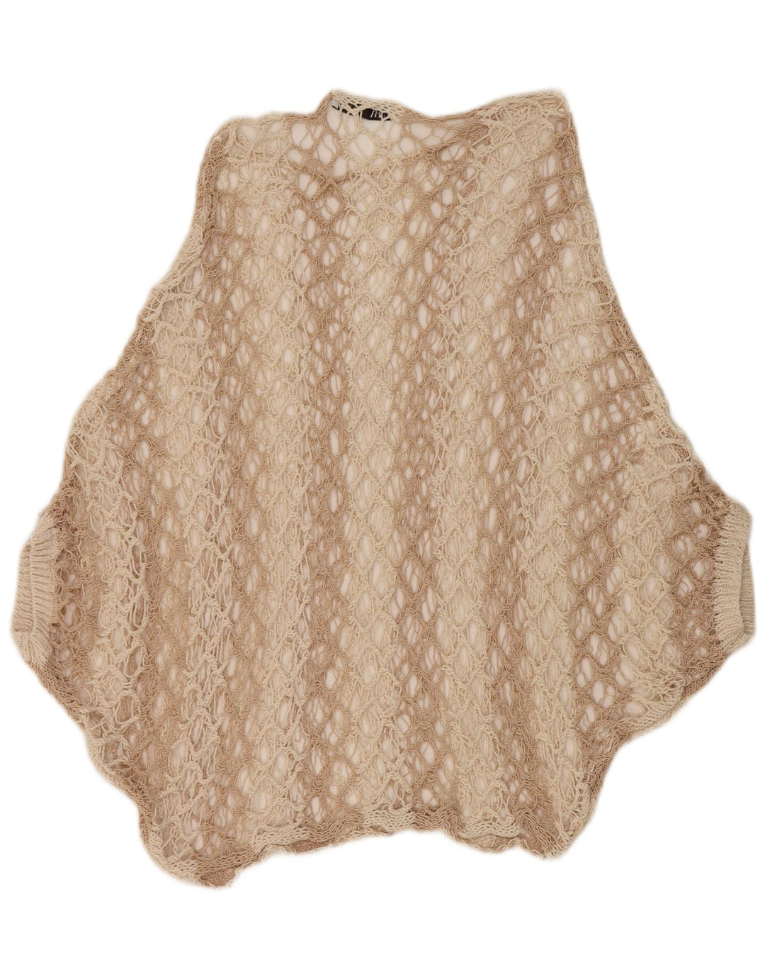 Top poncho all'uncinetto da donna Zara UK 16 grande beige