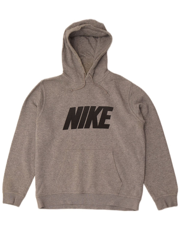 Felpa con cappuccio grafica da uomo Nike Large in cotone grigio