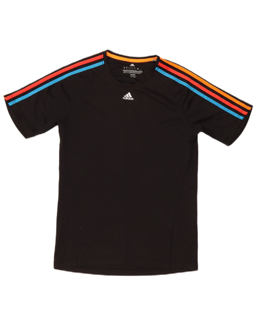 T-shirt Adidas Climalite da uomo, piccola, in poliestere color block nero