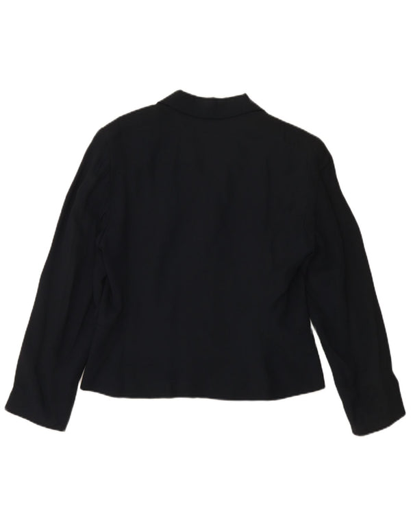 Giacca blazer da donna a 4 bottoni MARELLA UK 16 grande in viscosa blu navy