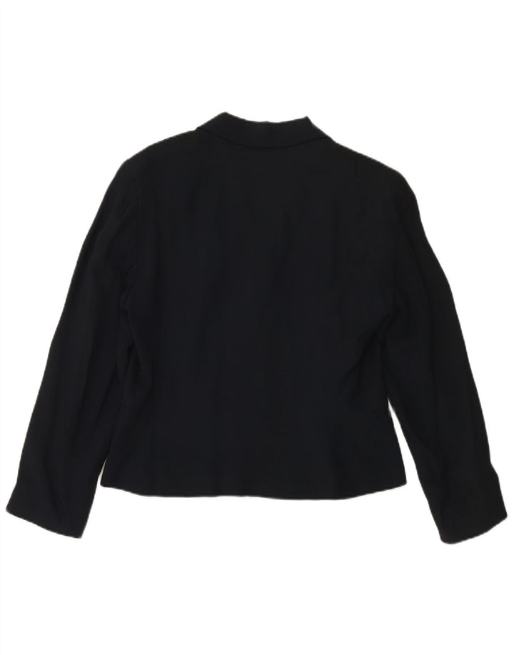 Giacca blazer da donna a 4 bottoni MARELLA UK 16 grande in viscosa blu navy