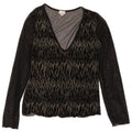 Top Yamamay da donna a maniche lunghe trasparente UK 12 medio a righe nere