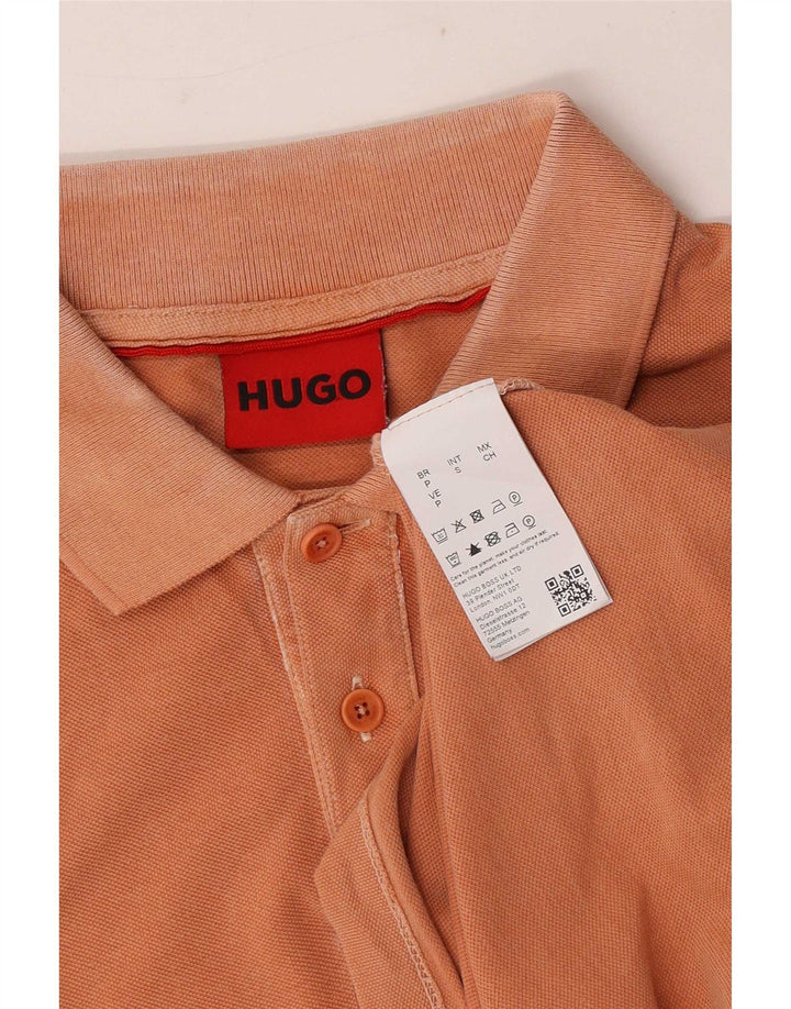 Polo da uomo Hugo Boss piccola in cotone arancione