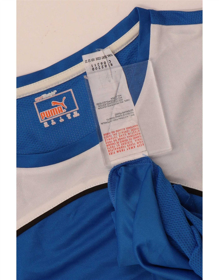 Maglietta Puma da ragazzo, 13-14 anni, in poliestere color block blu