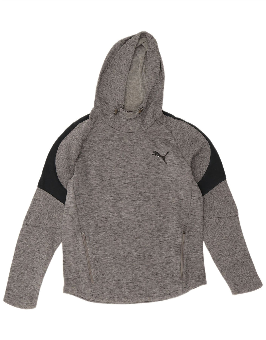 Felpa con cappuccio da uomo Puma Small in cotone color block grigio