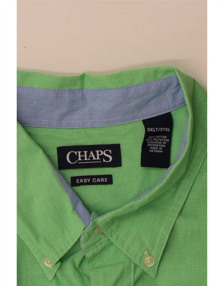 Chaps Camicia da uomo a maniche corte, vestibilità regolare, grande e alta, 3XL verde pied de poule