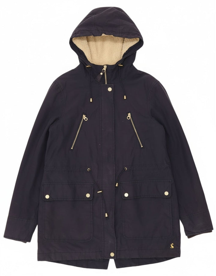 Giacca antipioggia oversize con cappuccio da donna Joules UK 8 piccola in cotone blu navy