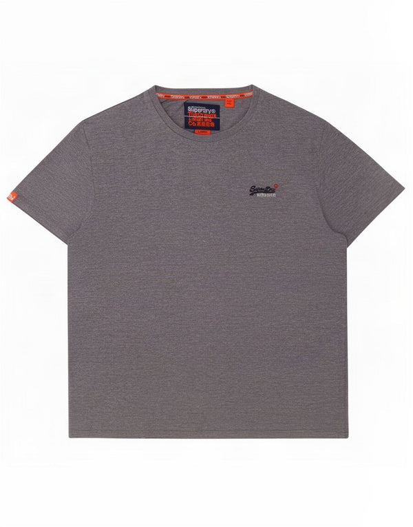T-shirt da uomo Superdry Top grande in cotone grigio