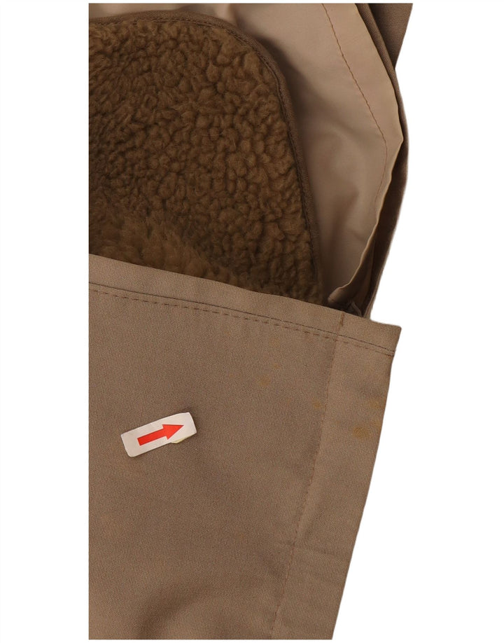 Giacca parka con cappuccio vintage da uomo UK 40 grande beige
