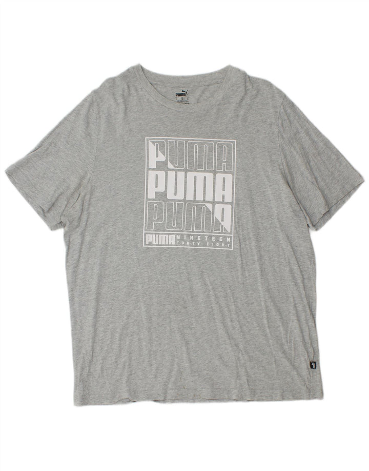 T-shirt grafica da uomo PUMA Top XL grigio chiazzato