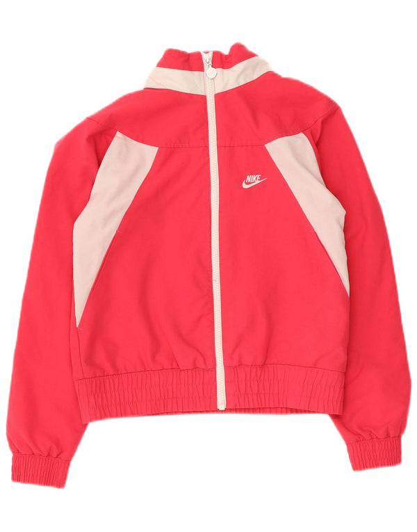Giacca superiore della tuta da ragazza Nike 10-11 anni color block rosa medio