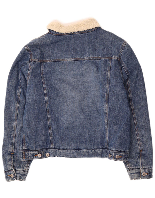 Giacca da donna in sherpa di jeans Madonna UK 18 XL cotone blu