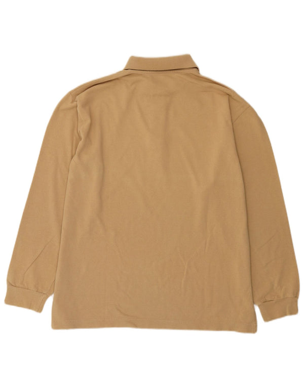 Polo da uomo a maniche lunghe Avirex grande in cotone beige