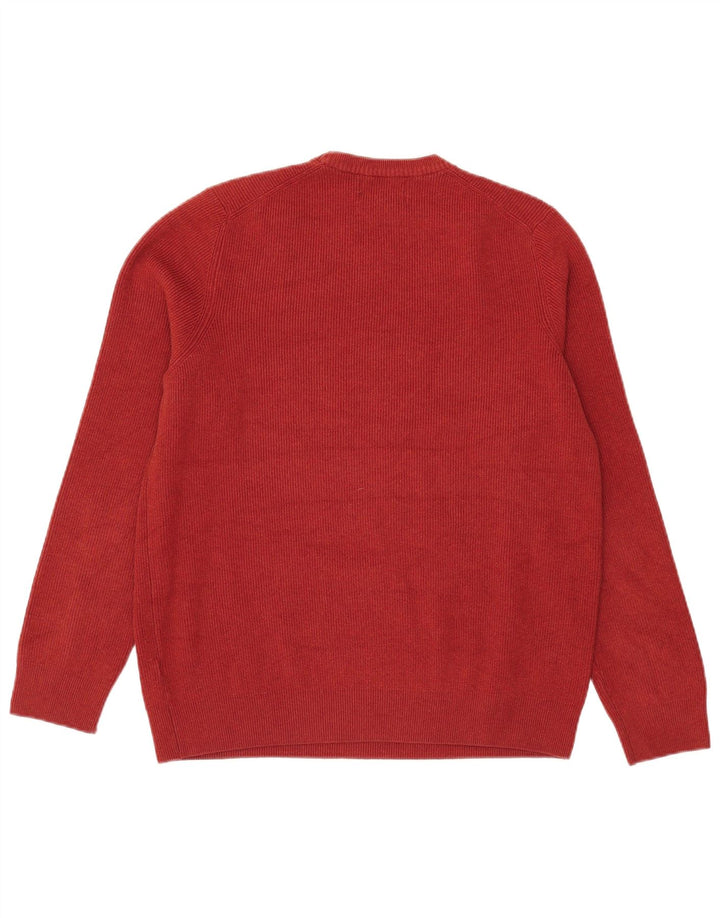 Maglione maglione girocollo da uomo Marks & Spencer grande poliestere arancione