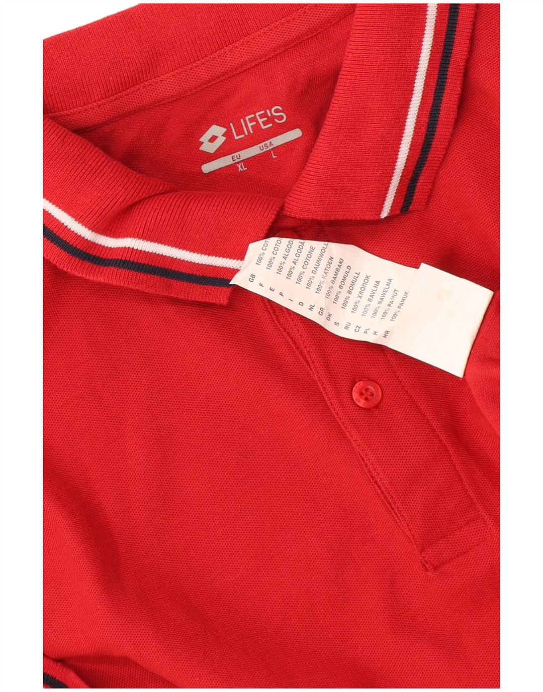 Polo da uomo Lotto Large in cotone rosso
