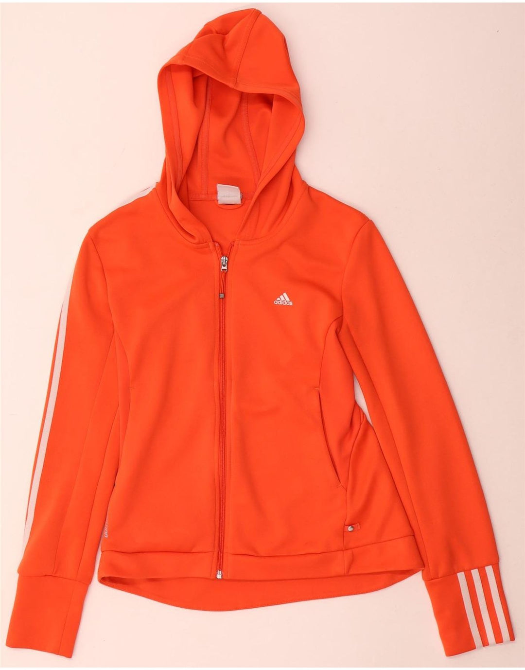Maglione con cappuccio e zip Adidas Clima 365 da donna UK 12 Poliestere arancione medio