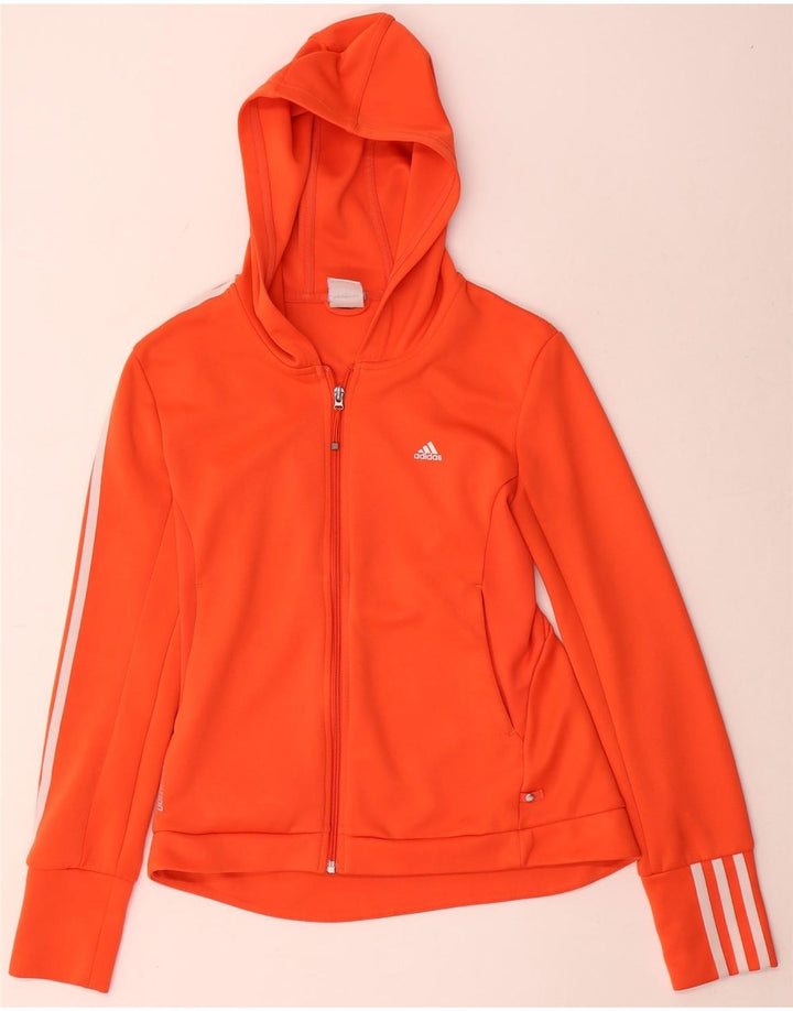 Maglione con cappuccio e zip Adidas Clima 365 da donna UK 12 Poliestere arancione medio