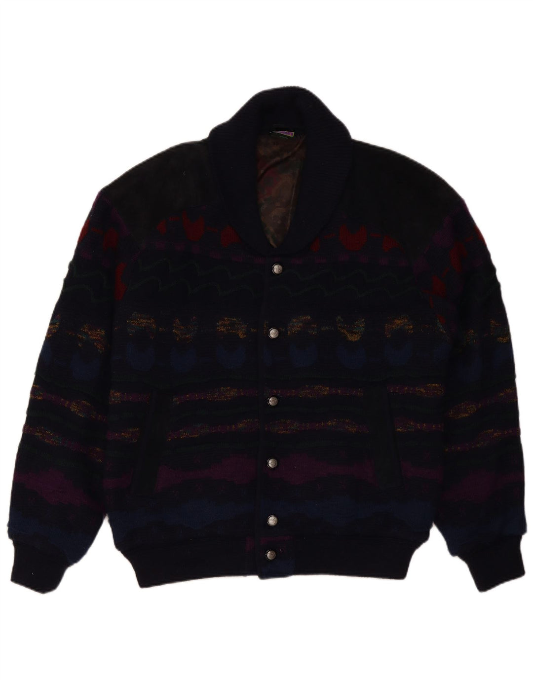 Maglione cardigan da uomo C&A IT 48/50 Acrilico a righe blu navy medio