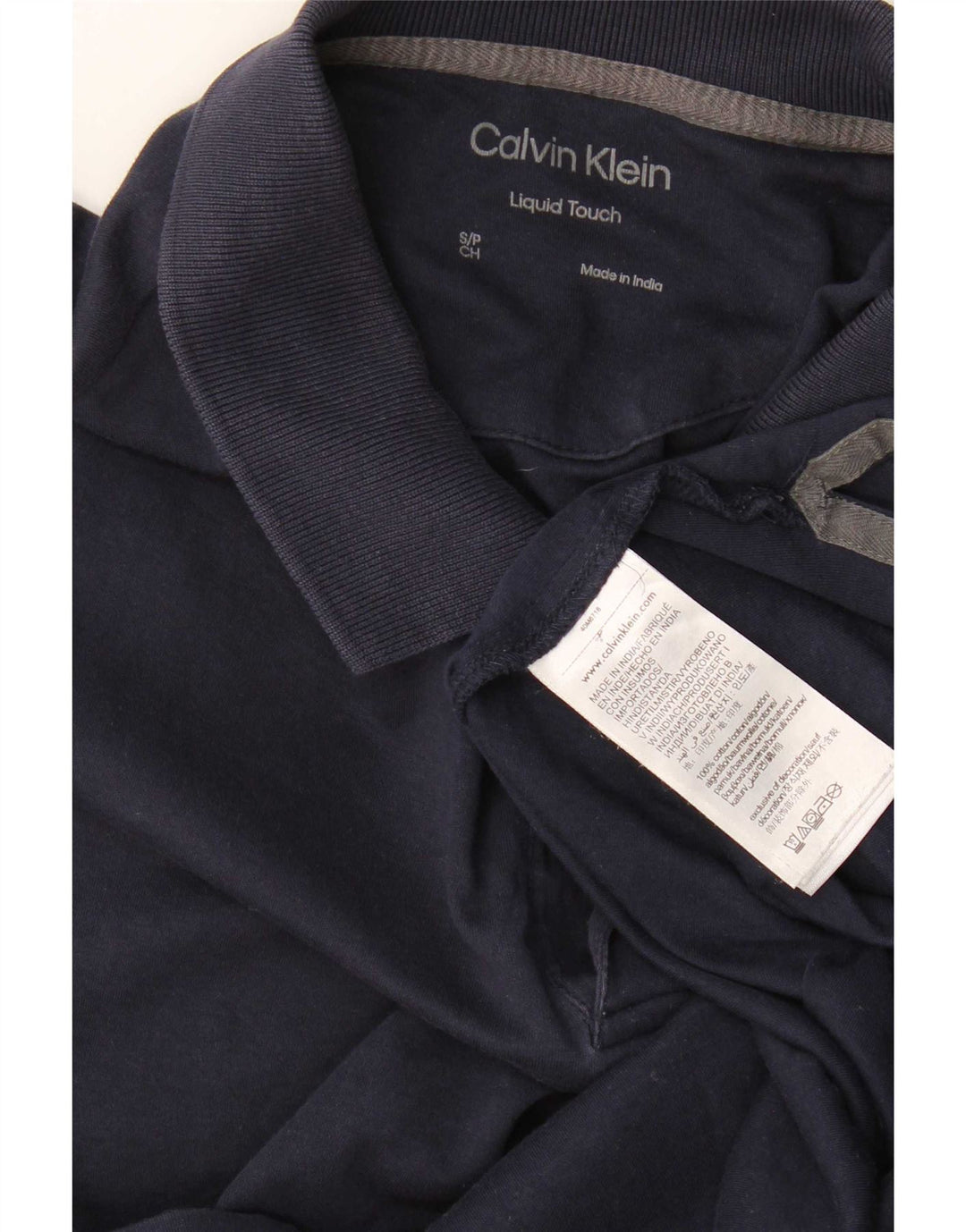 Polo da uomo Calvin Klein piccola in cotone blu navy