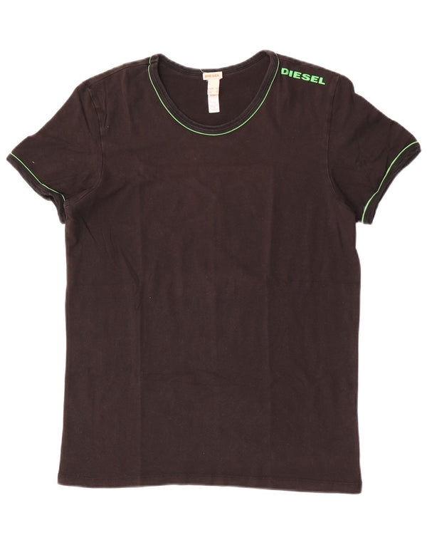 T-shirt da uomo Diesel Top in cotone nero medio