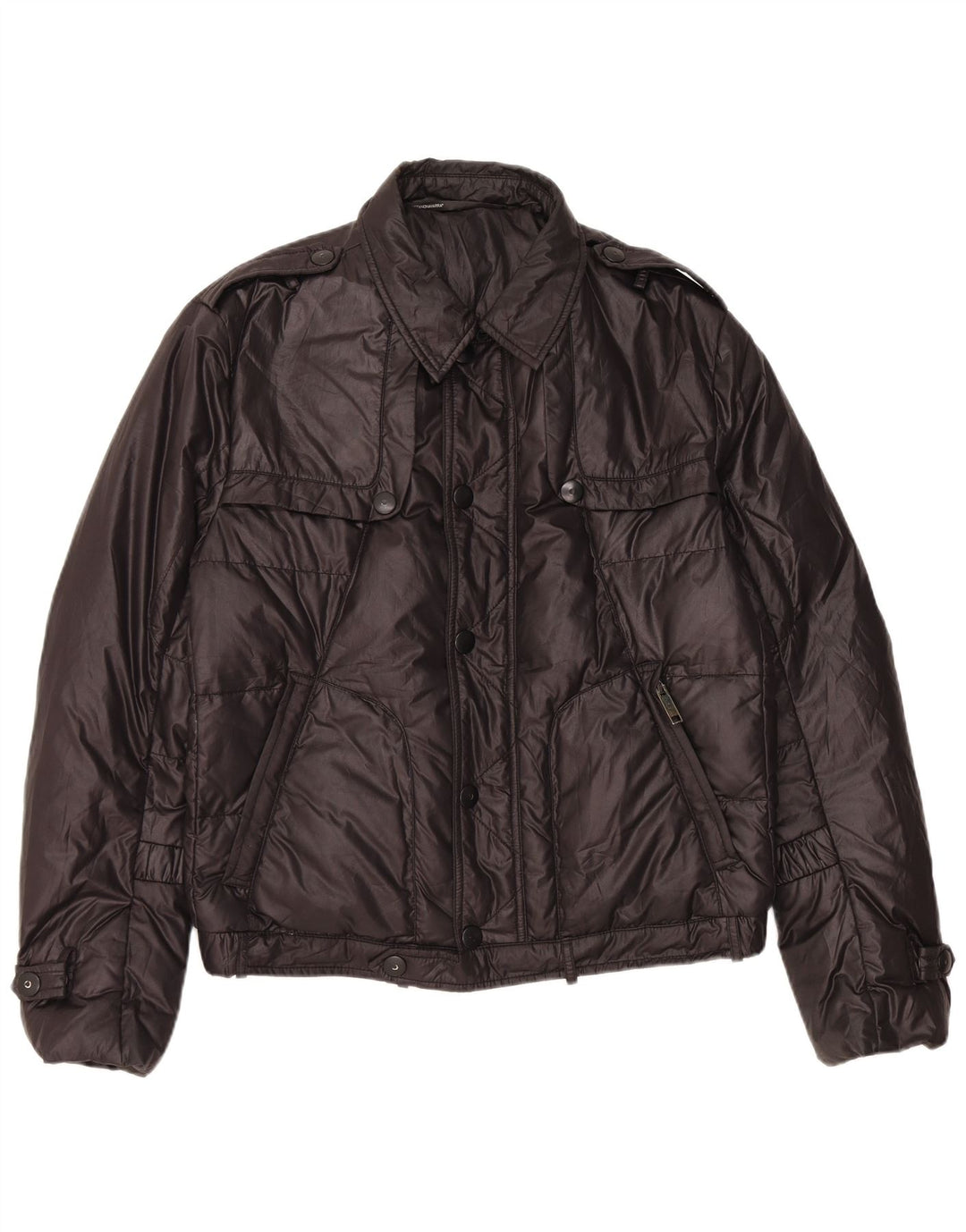 Giacca imbottita militare vintage da uomo IT 52 XL poliestere nero