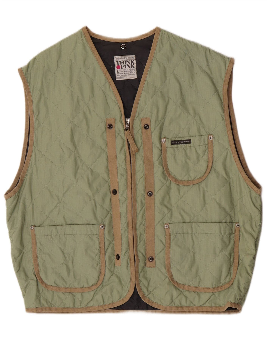 Gilet trapuntato da uomo Think Pink IT 52 XL Verde