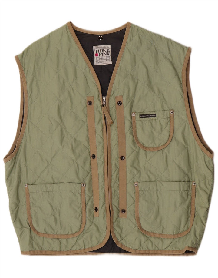 Gilet trapuntato da uomo Think Pink IT 52 XL Verde