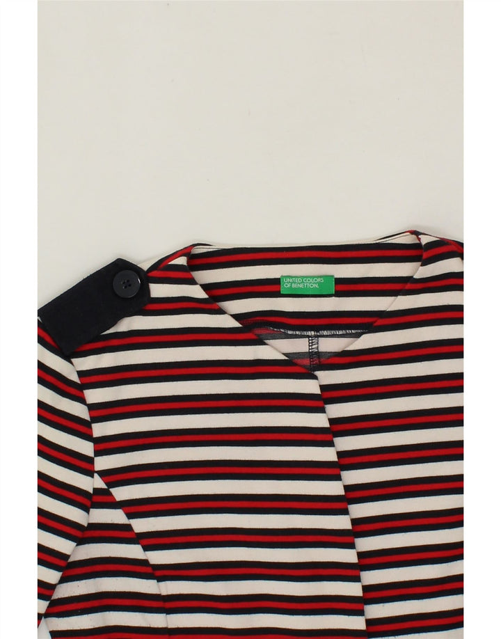 BENETTON Womens 1 Button Blazer Jacket IT 44 Medium Red Striped Polyester Vintage Benetton and Second-Hand Benetton from Messina Hembry 